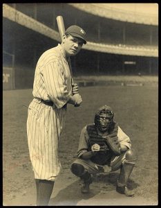 Babe Ruth in 1920, his first full season with the New York Yankees, when he hit 54 home runs.